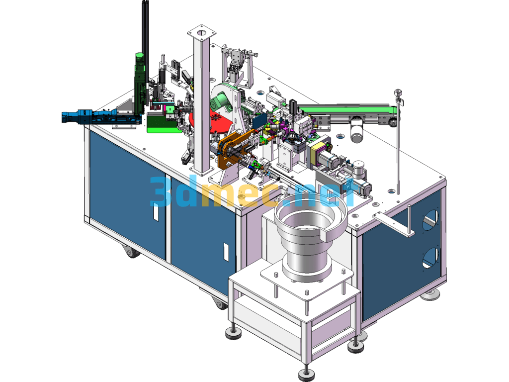 13.28 Paper Tube Voice Coil Winding Machine (Paper Loading, Winding, Wire Arrangement, Tinning, Unloading) - 3D Model SolidWorks Free Download