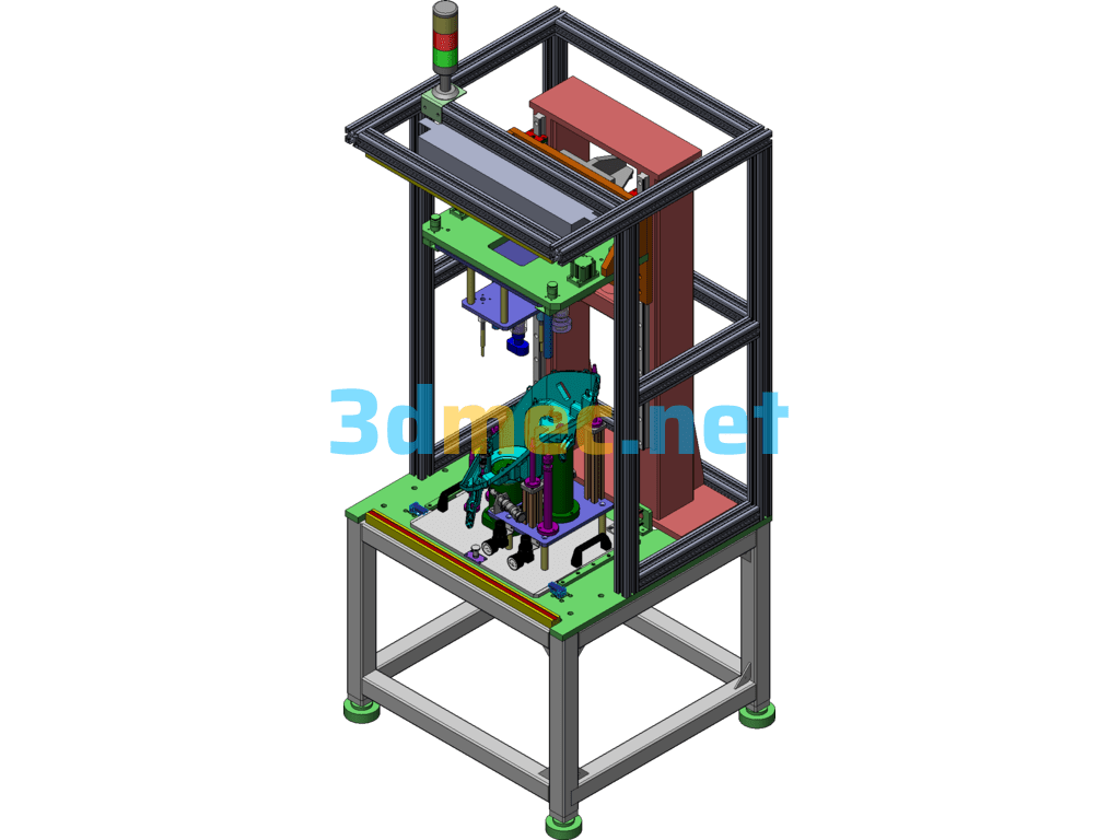 Headlight Rear Cover Punching Machine - 3D Model SolidWorks Free Download