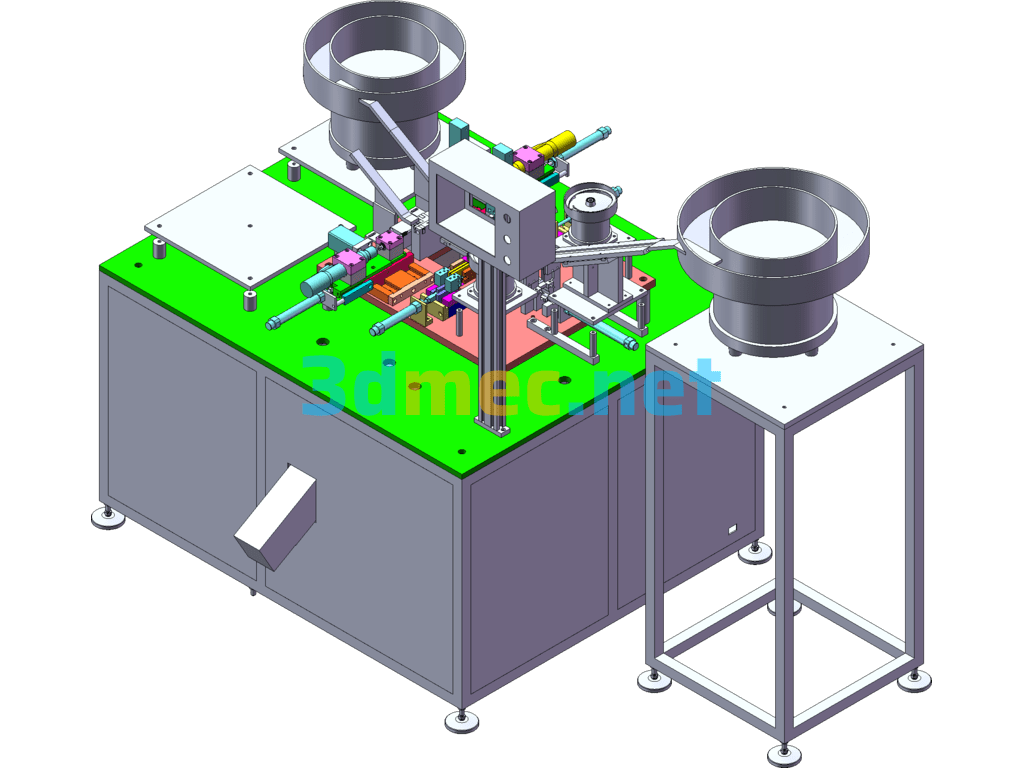 Fully Automatic Double-Head Screwdriver Assembly Machine - 3D Model SolidWorks Free Download