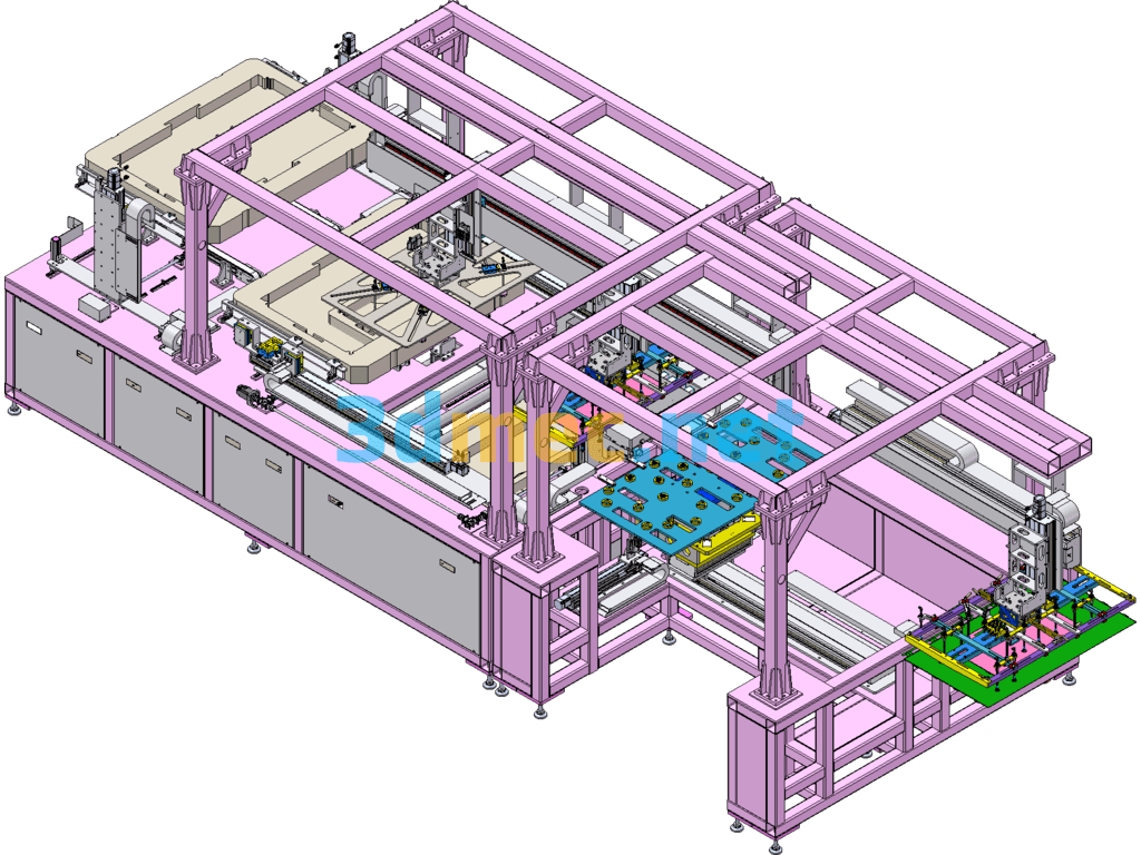 LCD Panel Production Line - 3D Model SolidWorks Free Download