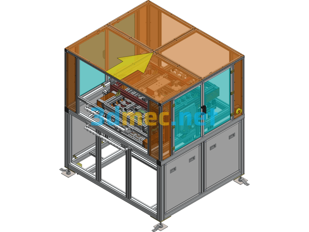 Panel Flip Conveyor Equipment 3D+BOM - 3D Model SolidWorks Free Download