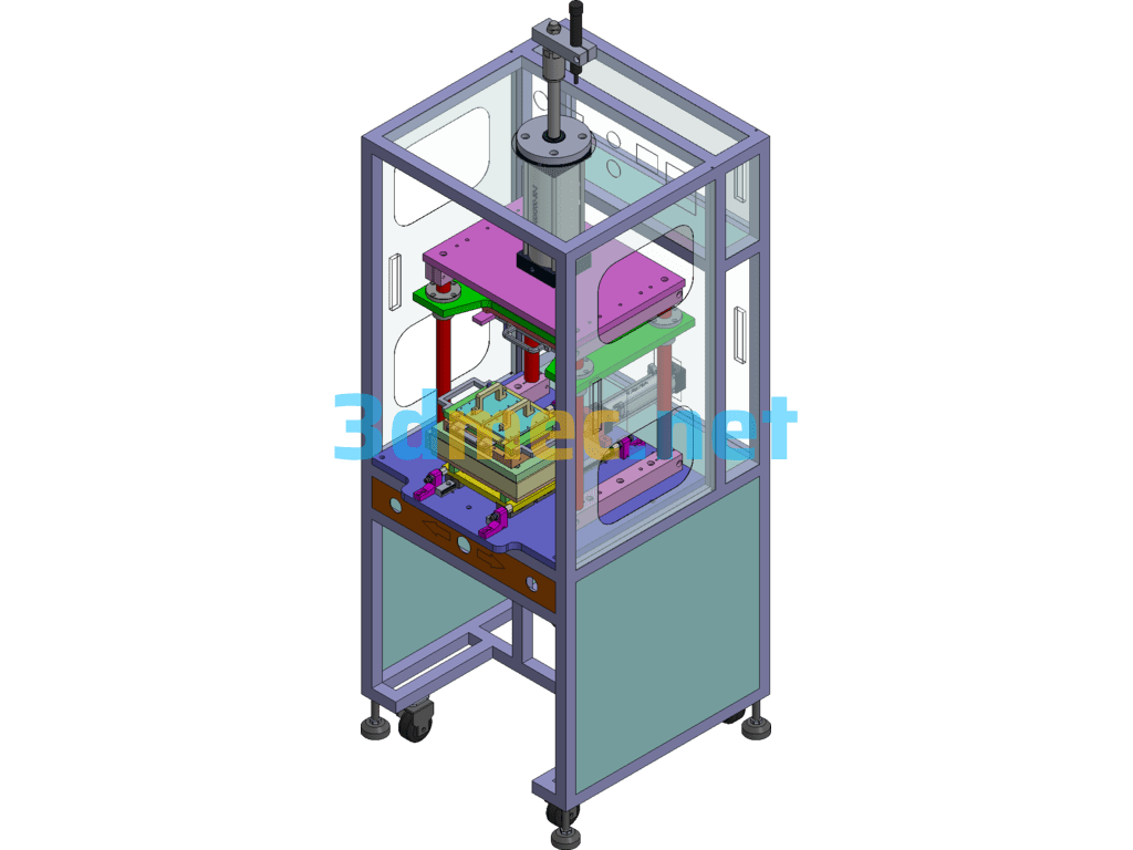 Heating Screw Press Machine - 3D Model SolidWorks Free Download