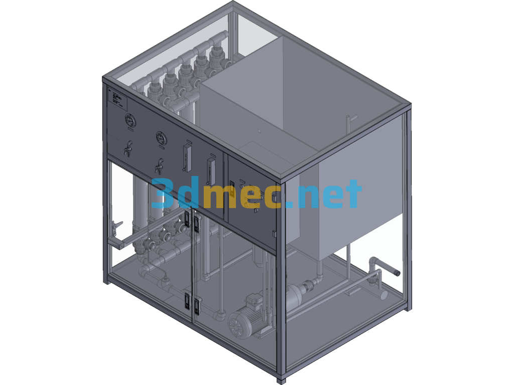 Filtration And Sterilization Water Treatment Equipment - 3D Model Exported Free Download