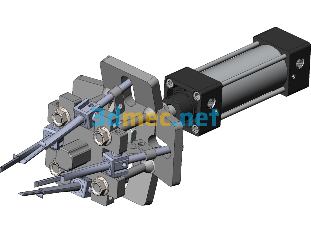 A Pneumatic Plug Seedling High-Speed Transplanting Mechanical Claw - 3D Model SolidWorks Free Download