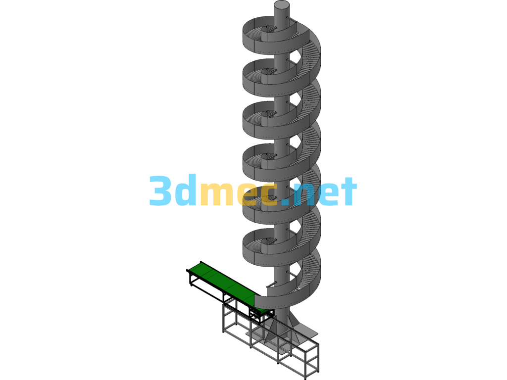 Spiral Descending Transmission Mechanism - 3D Model Exported Free Download