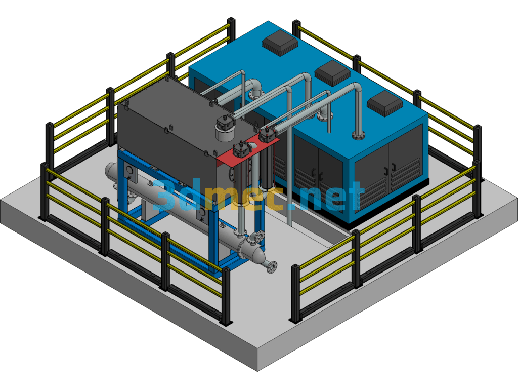 Design Of Large-Scale Reaction Equipment For Mixed Liquid In Chemical Plants - 3D Model Exported Free Download