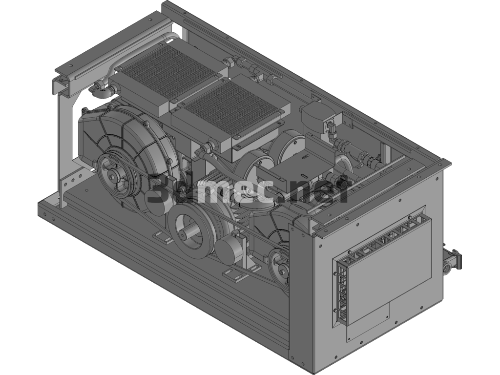 9.5KW Air Compression Equipment Design - 3D Model Exported Free Download