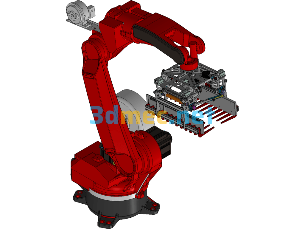 Design Of 50KG Flour Bag Robot Automatic Palletizing Gripper - 3D Model Exported Free Download