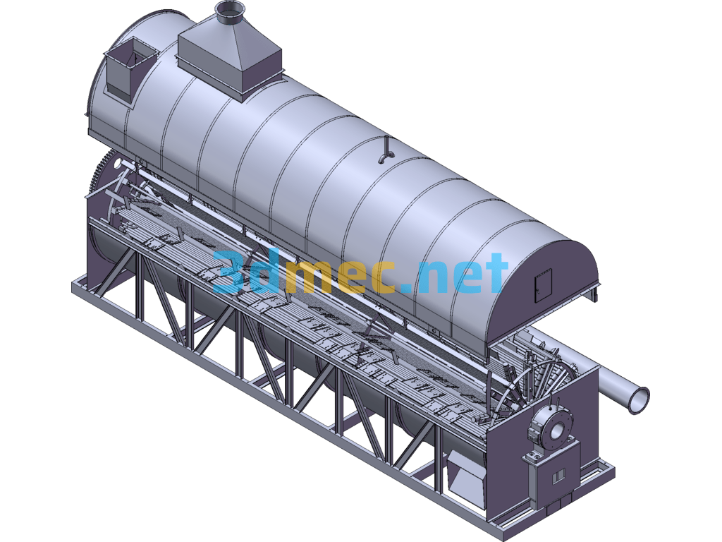 Large Rotor Dryer Complete 3D Image - 3D Model SolidWorks Free Download