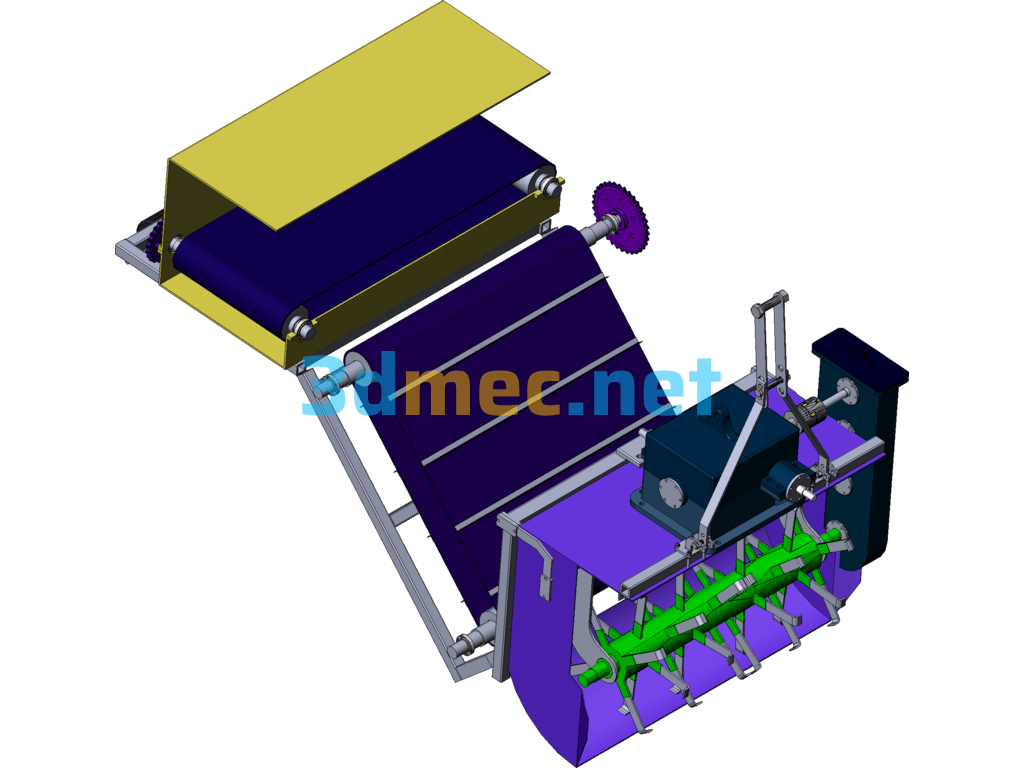 Grape Vine Burying Machine Design + Simulation [Including 3D Digital Model + CAD Drawings] - 3D Model SolidWorks AutoCAD-ZWCAD Free Download