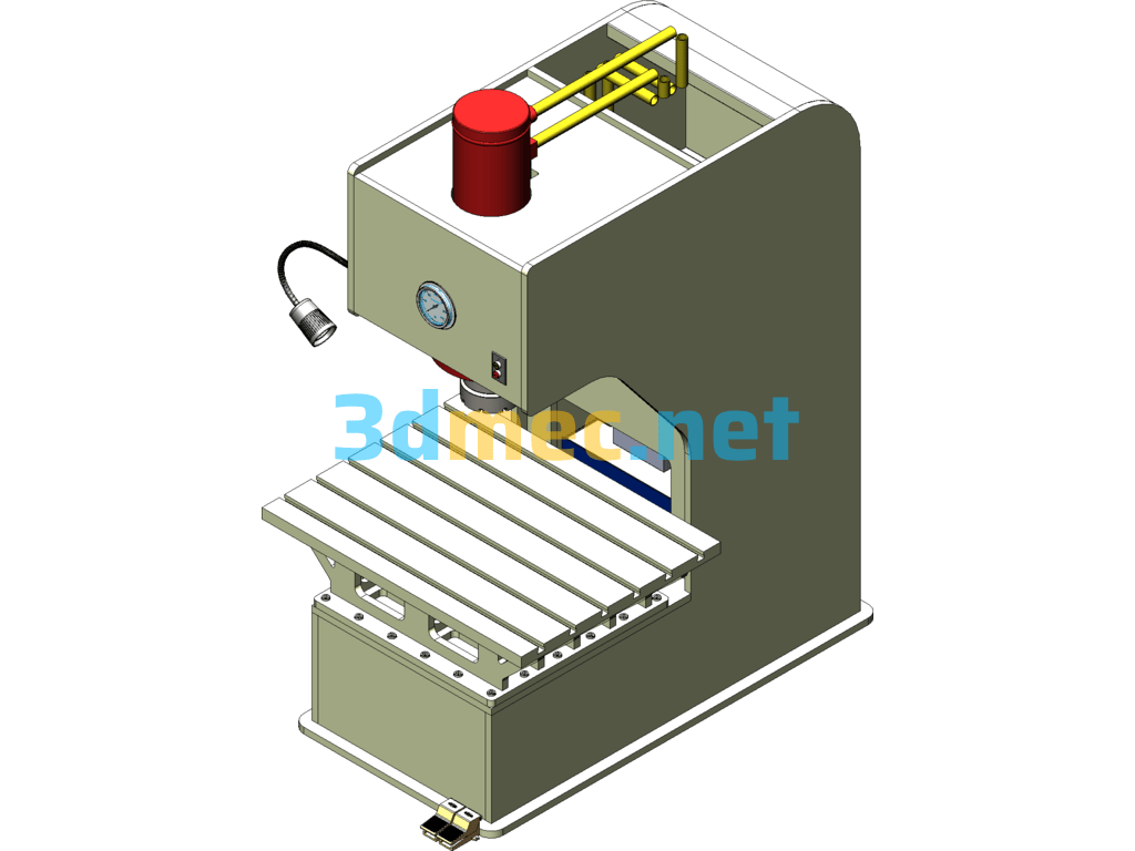 100 Ton Pedal Type Vertical Press - 3D Model SolidWorks Free Download