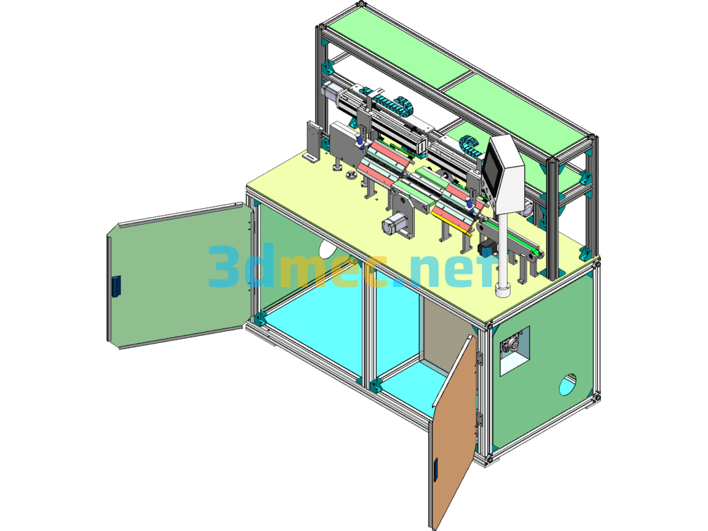 Automatic Flip Glue Coating Machine - 3D Model SolidWorks Free Download