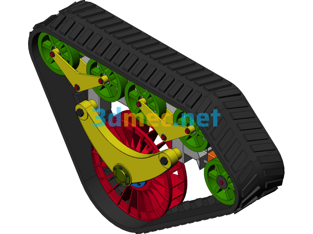 Triangular Track Wheel - 3D Model SolidWorks Free Download