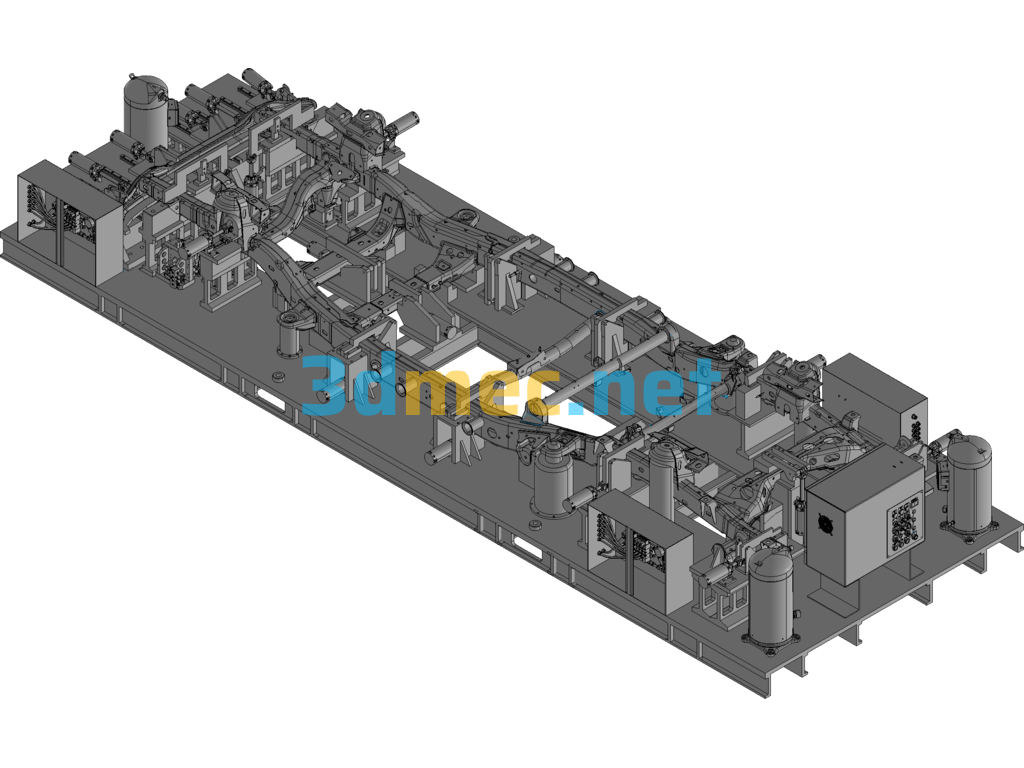 Design Of Welding Fixture For Automobile Chassis Frame Assembly - 3D Model Exported Free Download