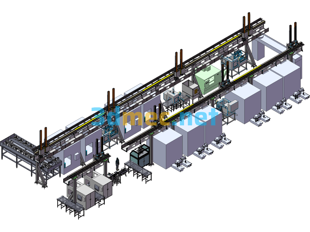 Design Model Of Brake Disc Truss Automatic Processing Line - 3D Model SolidWorks Free Download