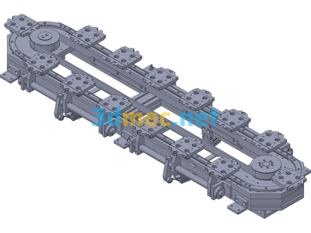 Precision Circular Guide Rail Conveyor Line - 3D Model Exported Free Download