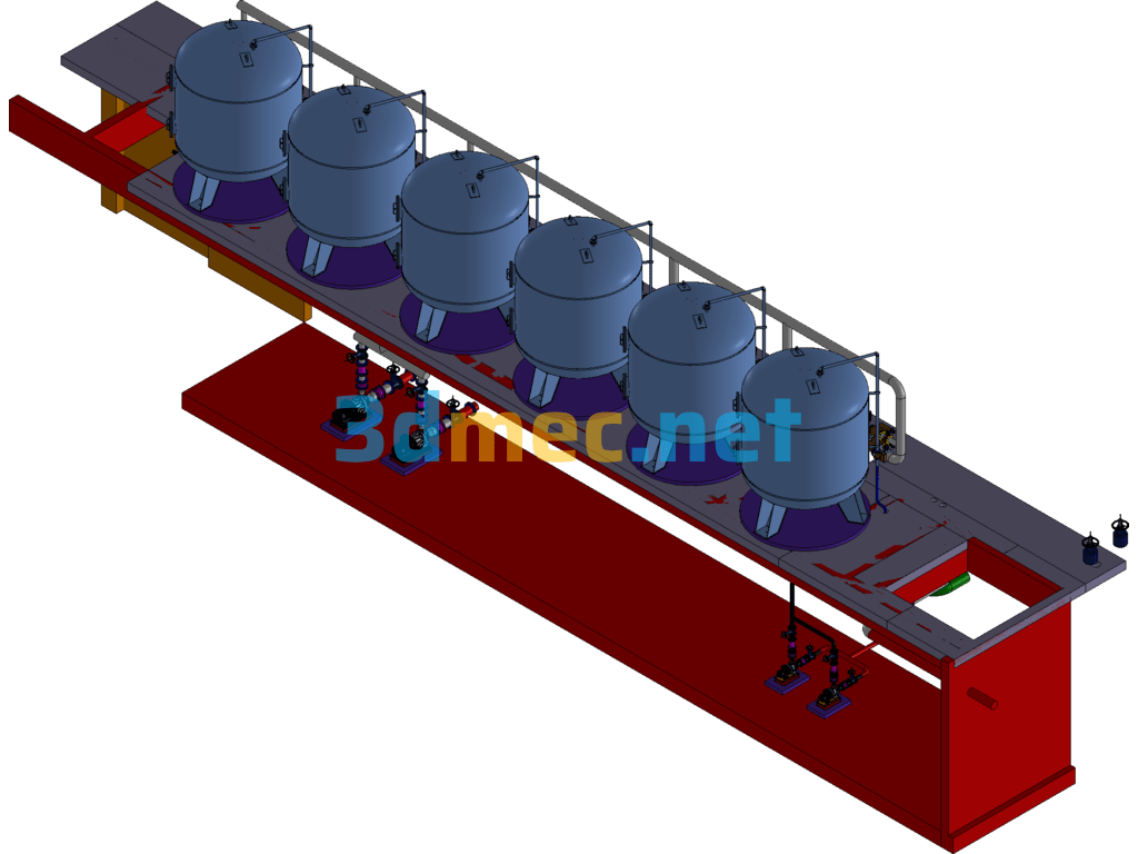 River Water Pretreatment System - 3D Model UG(NX) Free Download