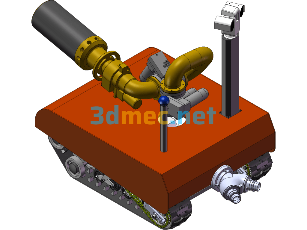 Explosion-Proof Fire Extinguishing Reconnaissance Robot - 3D Model SolidWorks Free Download