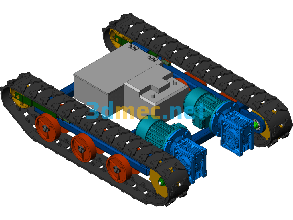 Rubber Track Chassis Model - 3D Model SolidWorks Free Download