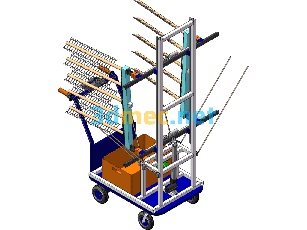 Red Date Flower Thinning Machine - 3D Model SolidWorks AutoCAD-ZWCAD Free Download