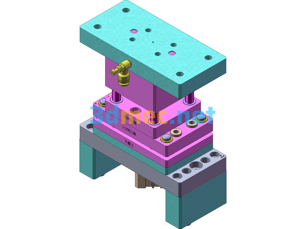 Mass Production Of Three-Stage Shaft Tooth Plate Riveting Mold - 3D Model SolidWorks Free Download