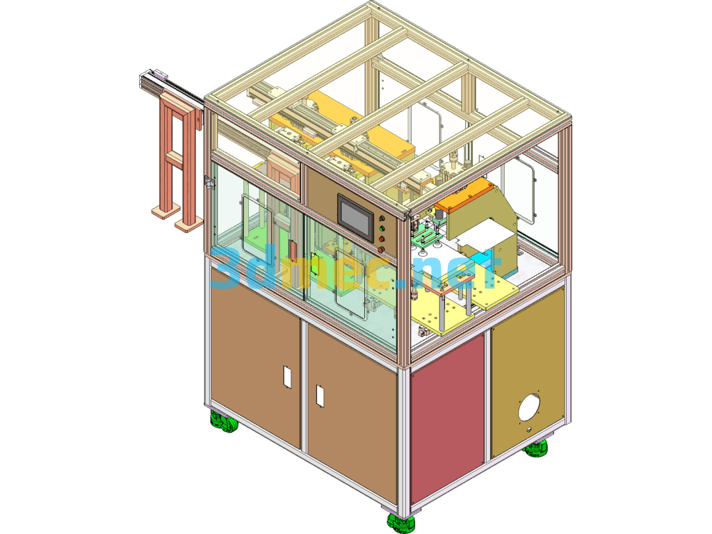 Automatic Corner Seal Cutting Machine For Soft Pack Power Battery - 3D Model SolidWorks Free Download