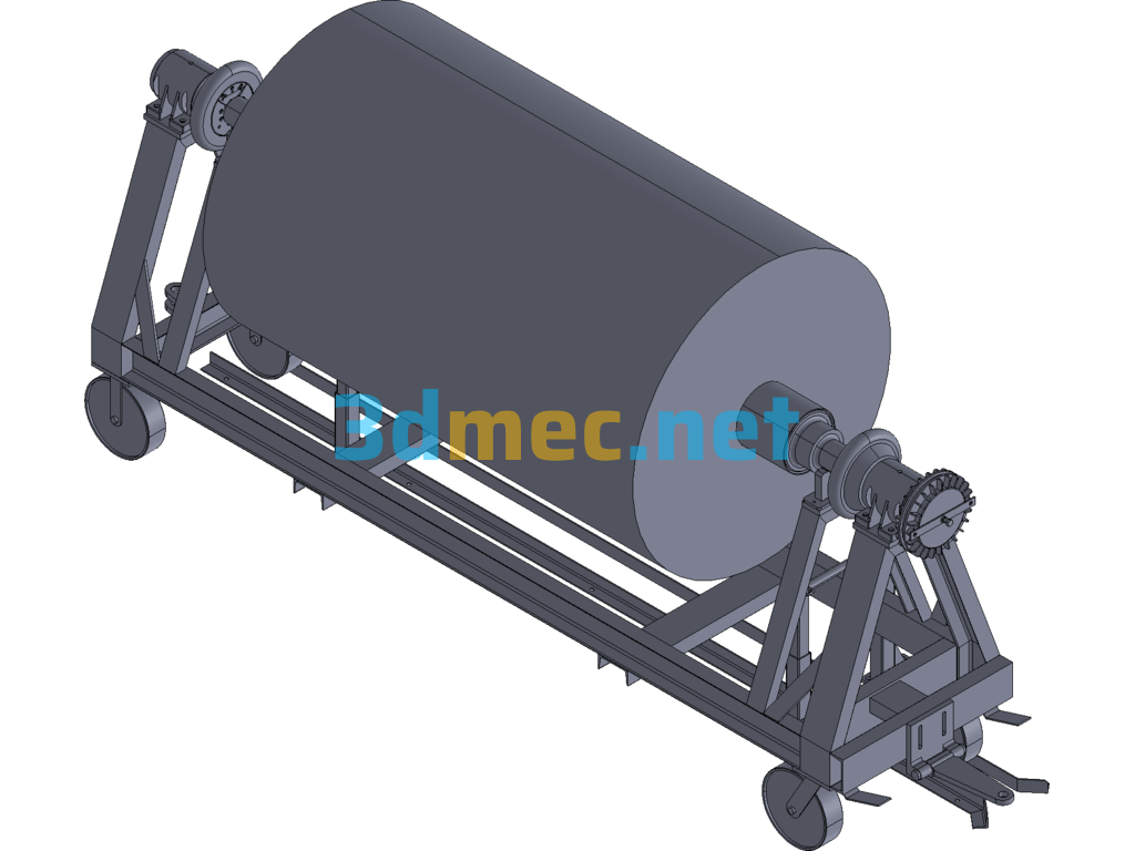 Unwinding Trolley For Coiling Equipment - 3D Model Exported Free Download