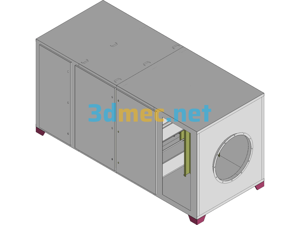 3600 Activated Carbon Adsorption Box - 3D Model SolidWorks Free Download