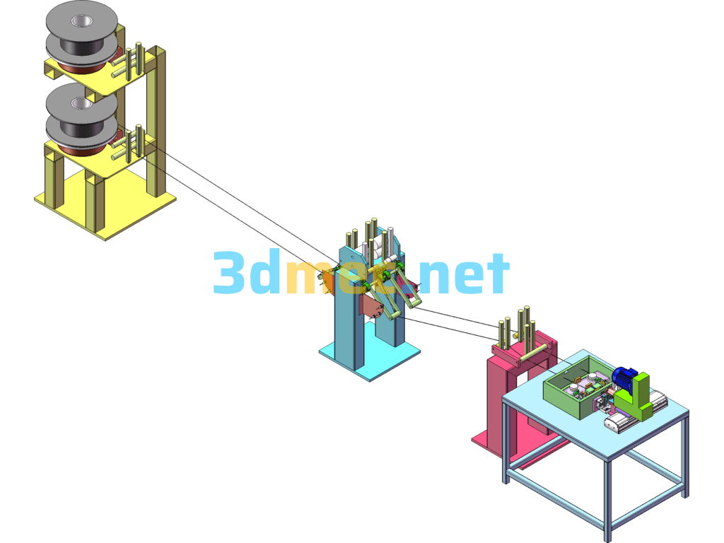 Automatic Feeding Cutting Machine - 3D Model SolidWorks Free Download