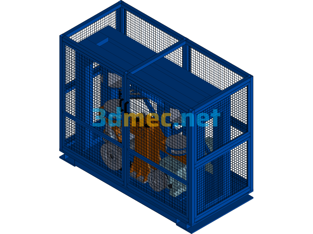 Air Spring Fatigue Test Bench - 3D Model Exported Free Download