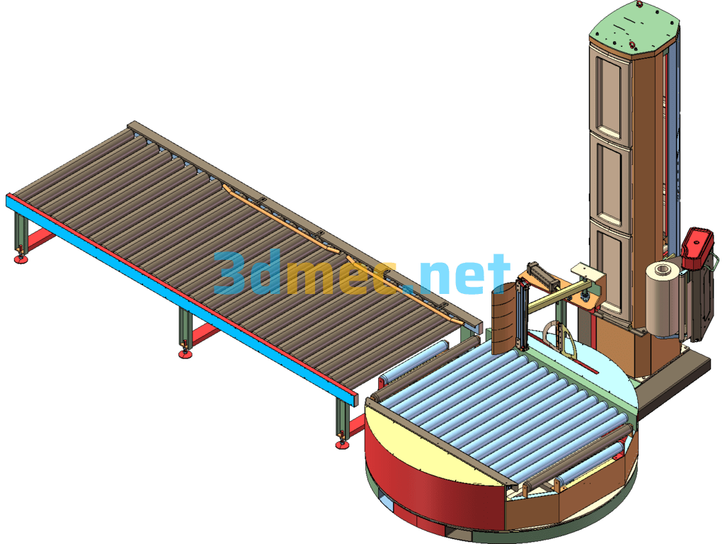 Online Stretch Film Machine Automatic Laminating And Stretch Film Machine - 3D Model SolidWorks Free Download