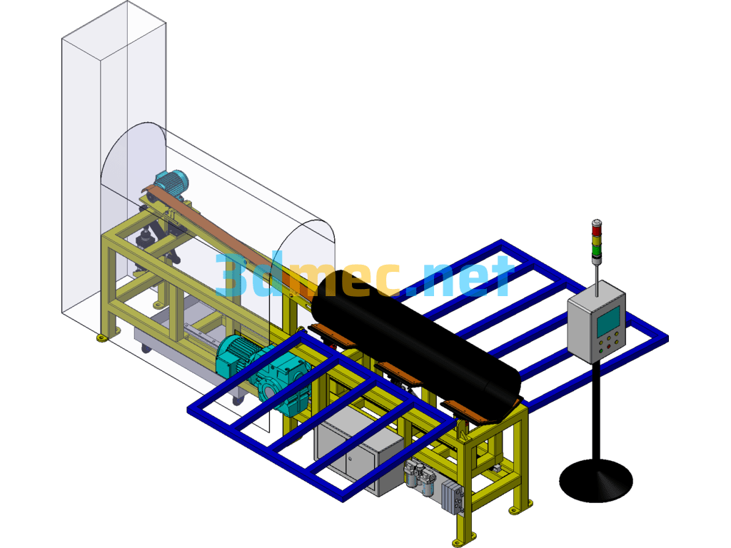 Long Weld Grinding Machine - 3D Model Exported Free Download