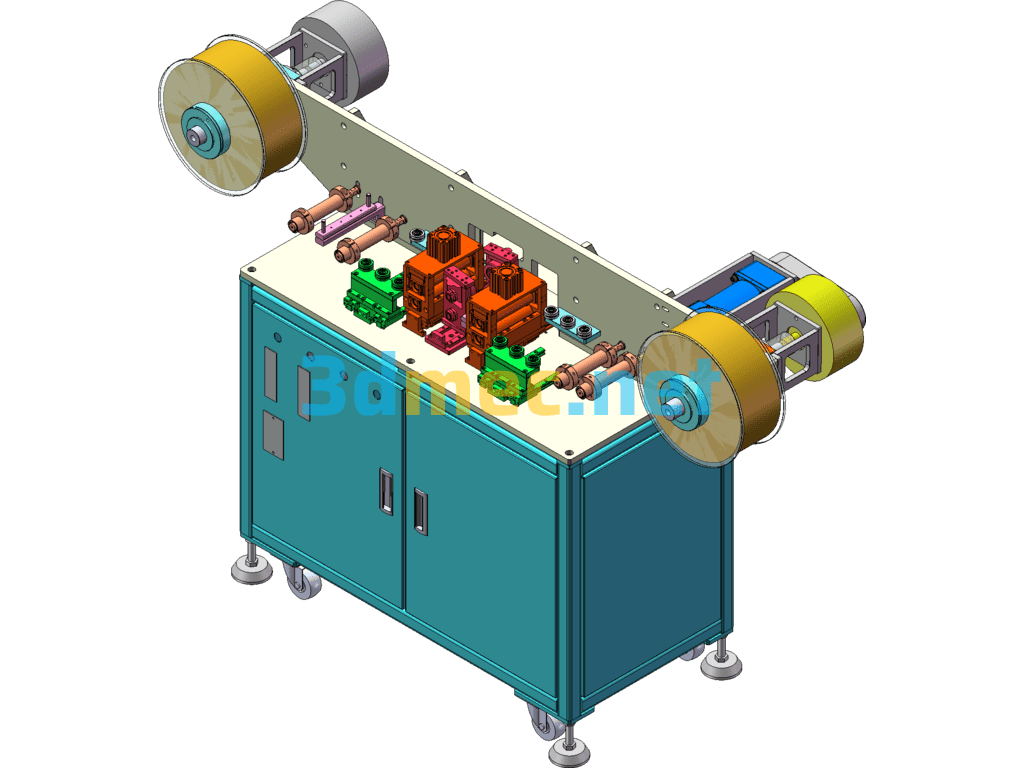 Power Electrode Ear Edge Pressing And Deburring Machine - 3D Model SolidWorks Free Download