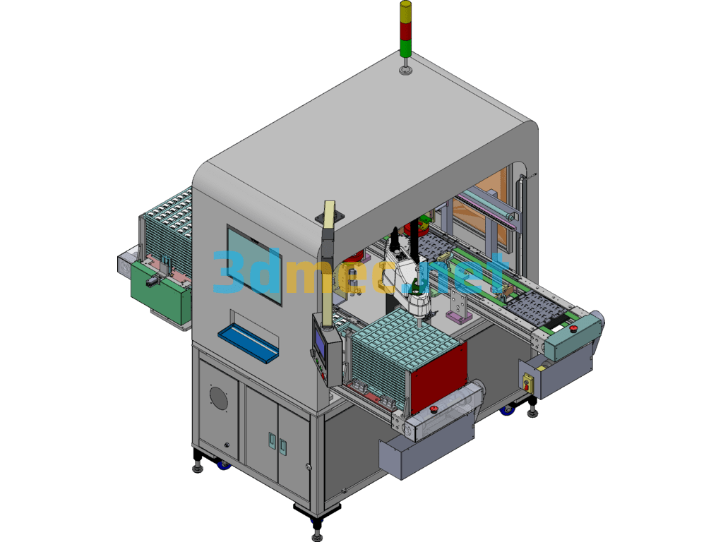 Automatic Tray Loading Machine For Mobile Phone Accessories - 3D Model SolidWorks Free Download