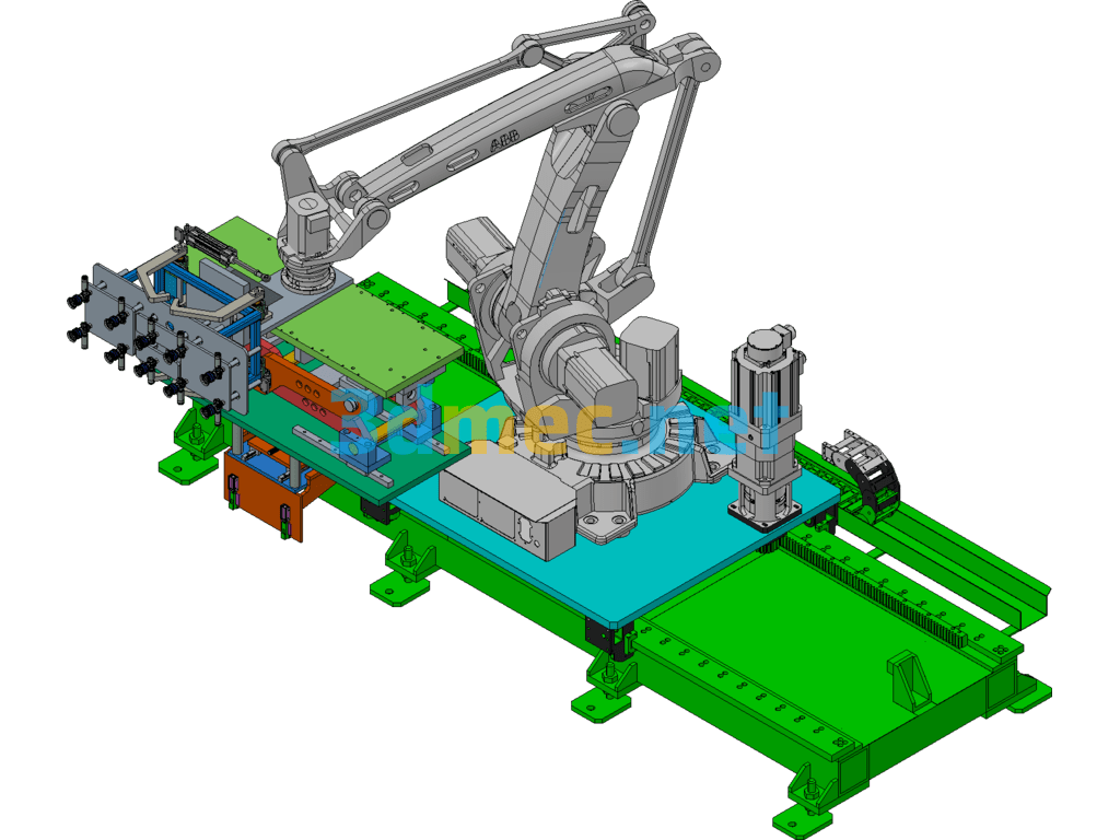 Multifunctional Machine Gripper Design (Vacuum Suction + Parallel Clamping + Site Selection Rail) - 3D Model Exported Free Download