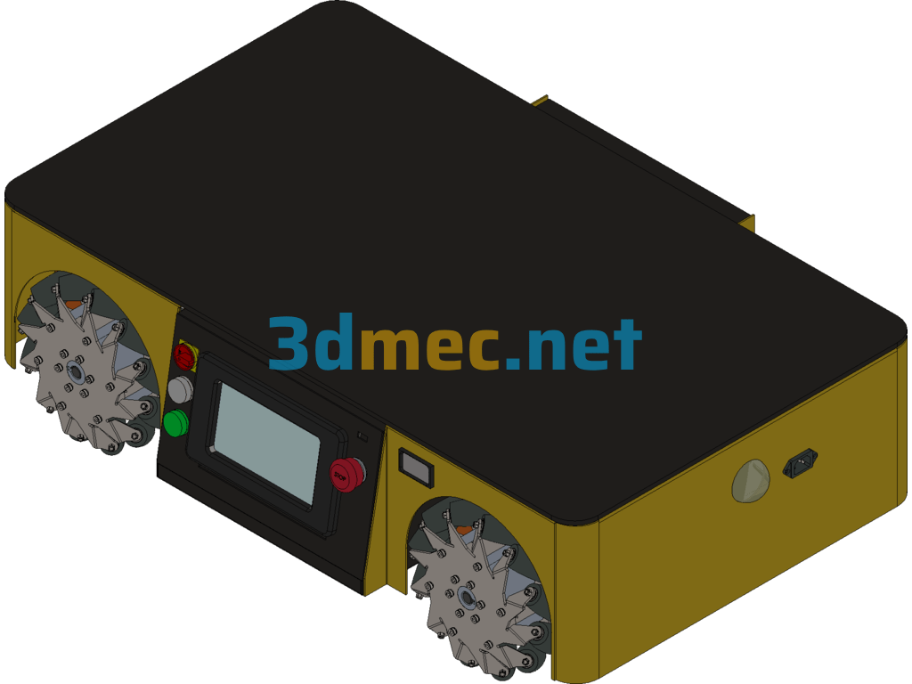 Mecanum Wheel Agv Car - 3D Model SolidWorks Free Download