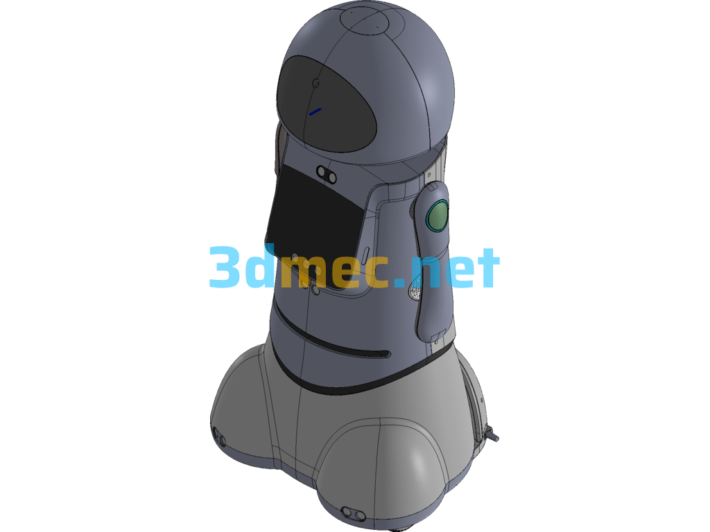 Commercial Service Intelligent Robot (Detailed Structure) - 3D Model Exported Free Download