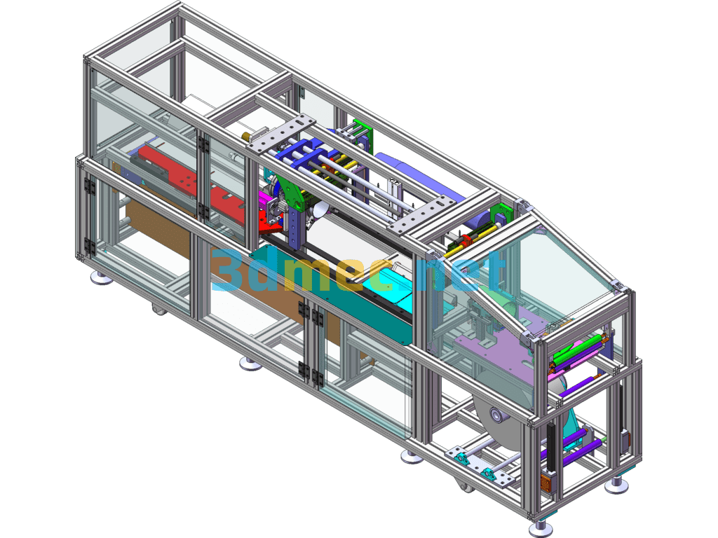 Disposable Paper Cup Plastic Cup Stacking Cup Film Packaging Machine (In Mass Production) - 3D Model SolidWorks Free Download