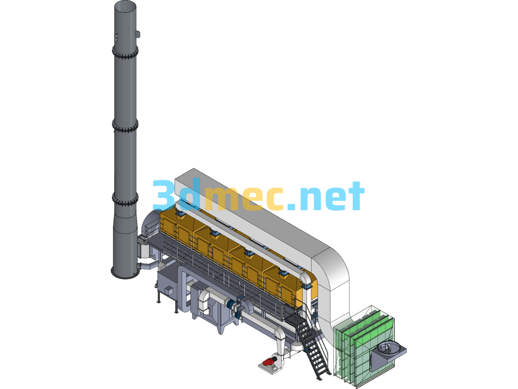 RCO Activated Carbon Adsorption, Desorption And Catalytic Combustion Equipment - 3D Model SolidWorks Free Download