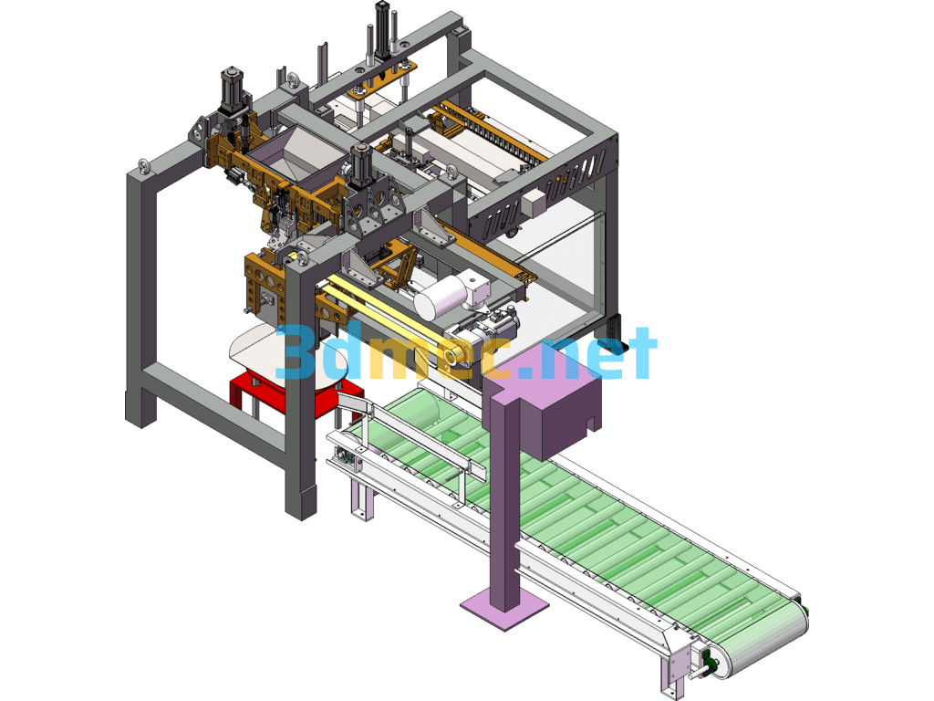 Fully Automatic Rice Bagging And Sewing Machine - 3D Model SolidWorks Free Download