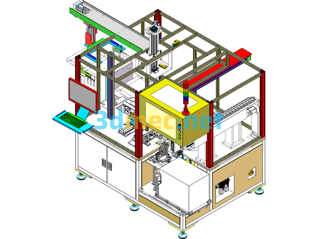 Automatic Box Folding And Labeling Machine (Production Equipment) - 3D Model SolidWorks Free Download