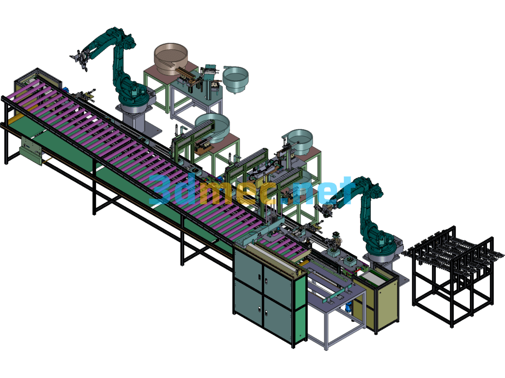 2021 New Radiator Fan Motor Assembly Production Line - 3D Model SolidWorks Free Download