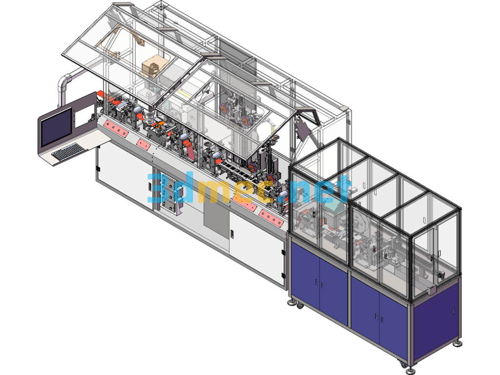 Fully Automatic Copper Film Signal Line Cutting And Detection Production Line - 3D Model SolidWorks Free Download