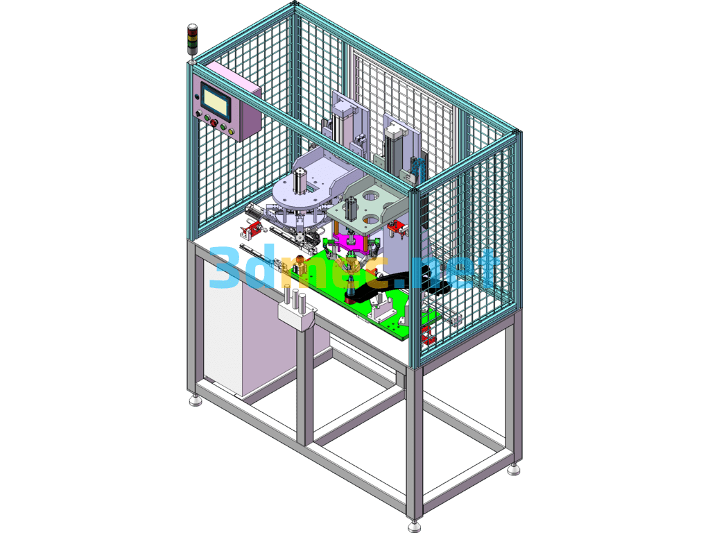 Complete Set Of Drawings For Automobile Ball Shaft Rubber Sleeve Snap Ring Assembly Machine - 3D Model SolidWorks Free Download