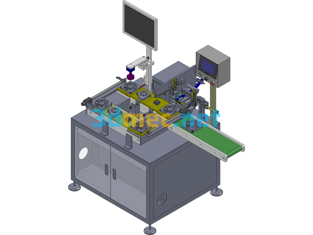 Industrial Small Fan CCD Detection Labeling Machine - 3D Model SolidWorks Free Download