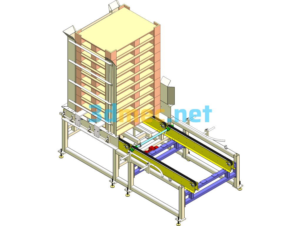 Automatic Pallet Depalletizer - 3D Model SolidWorks Free Download