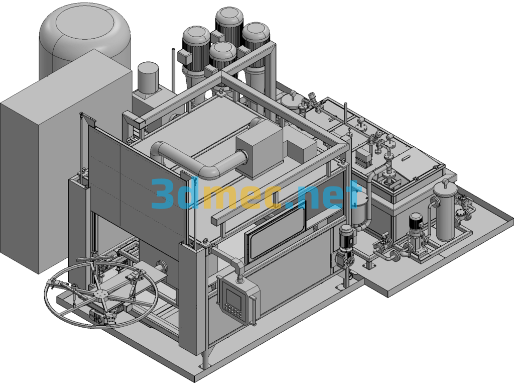 Aircraft Engine Turbofan Cleaning Machine - 3D Model Exported Free Download