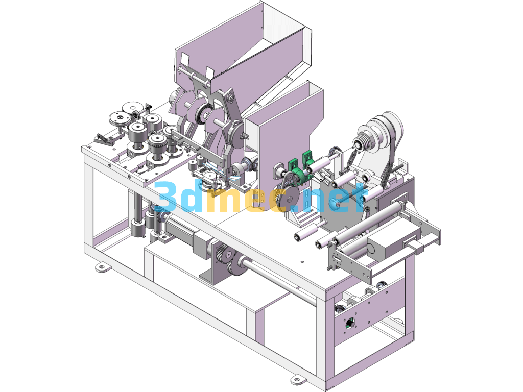 Automatic Bamboo Chopstick Packaging Machine (Automatic Bamboo Stick Feeding, Sealing And Wrapping Equipment) - 3D Model SolidWorks Free Download