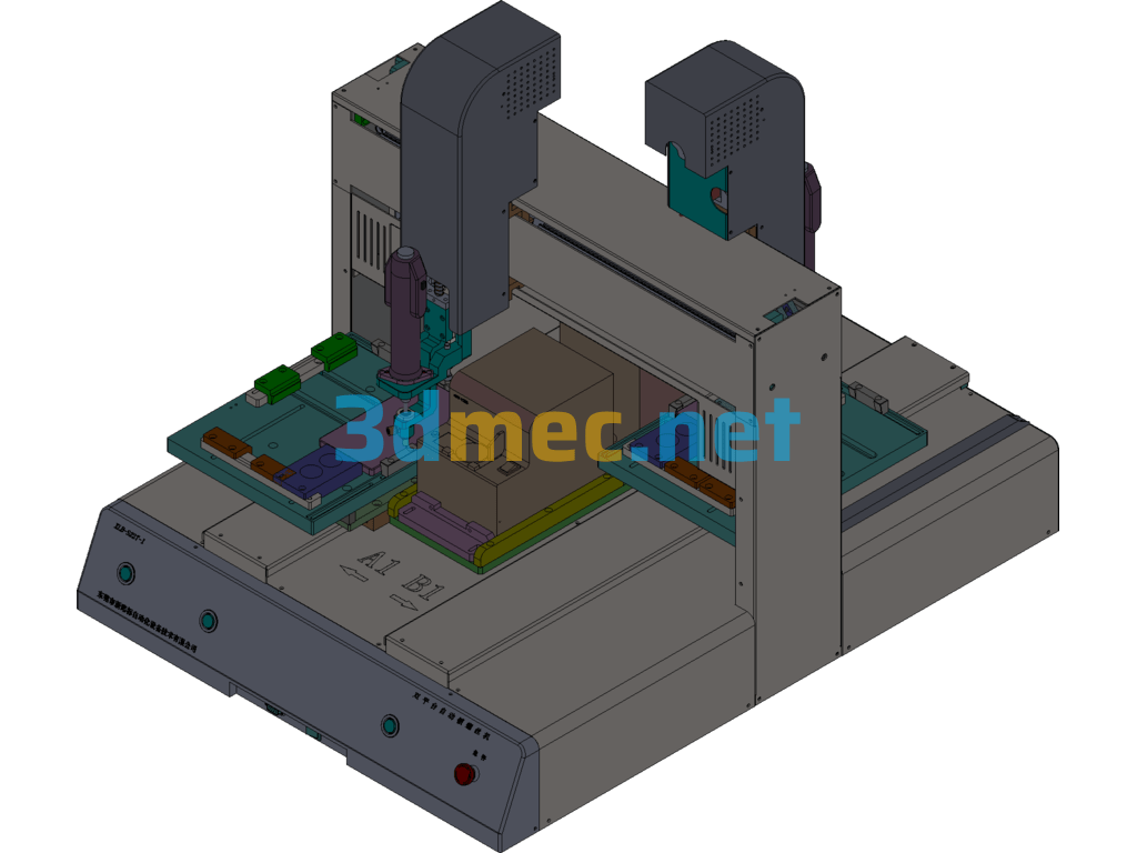 Back To Back Double Axis Screw Locking Machine - 3D Model SolidWorks Free Download