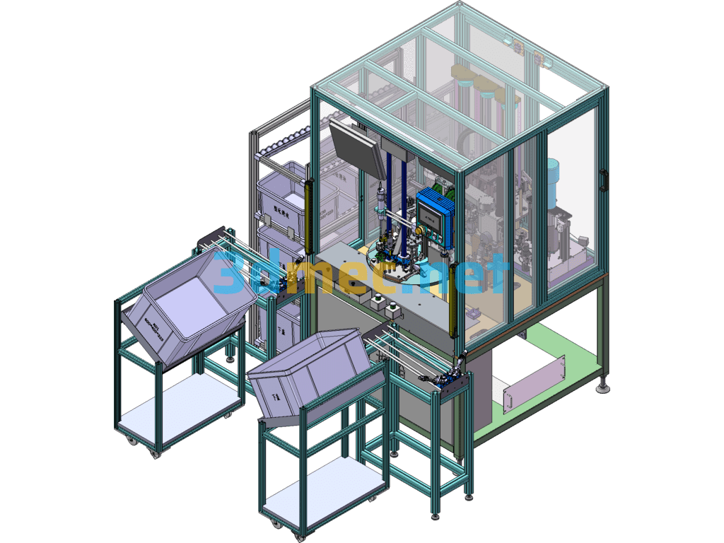 Wiper Steering Gear Assembly Equipment Non-Standard Assembly Machine Drawings + List BOM And Assembly Line Flow Chart - 3D Model SolidWorks Free Download